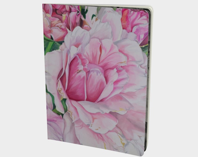 Pink Floral Large Notebook - Watercolor Painting on Note book