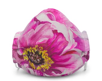 Premium face mask - watercolor pink flower