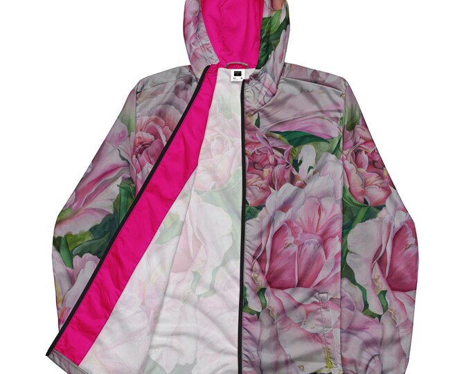 Floral Watercolor painting on Men’s windbreaker