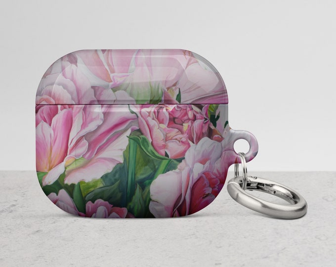 Pink Floral watercolor painting on Case for AirPods®