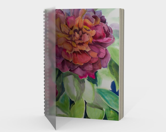 Two Flowers Spiral- Watercolor Painting on Sketch Book, Drawing Book, Note book