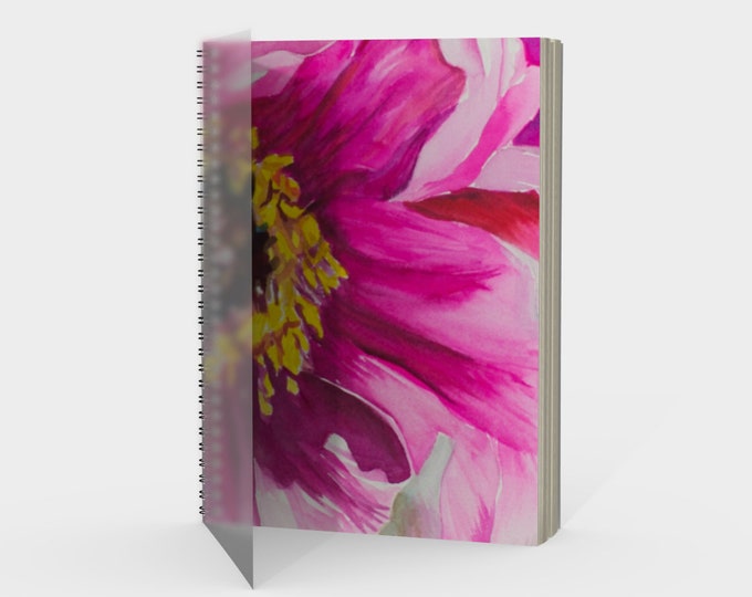 Pink Flower Spiral- Watercolor Painting on Sketchbook, Note Book, Drawing pad