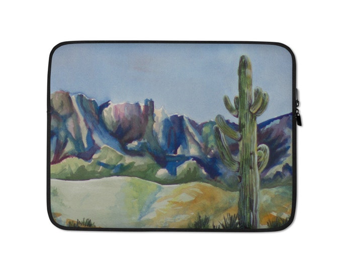 Laptop Sleeve - watercolor desert cactus