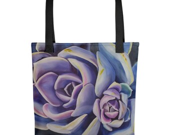 Succulent Tote bag, watercolor painting on Tote