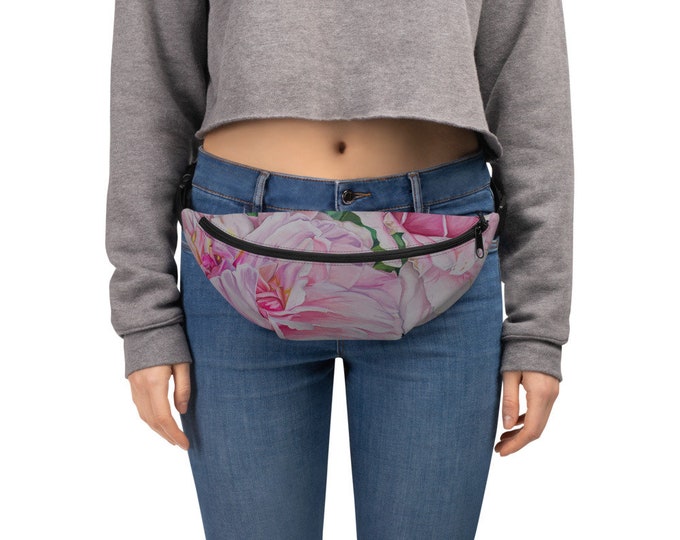 Fanny Pack- Floral Watercolor Painting on Bum Bag