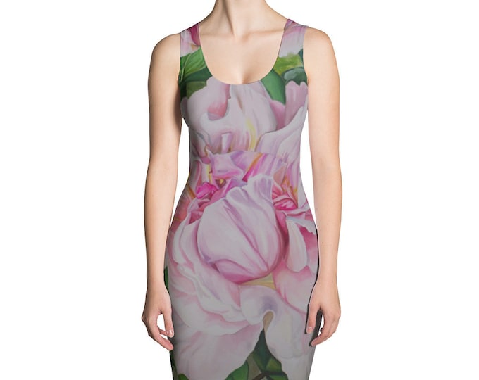 Pink Floral - Sublimation Cut & Sew Dress, Watercolor Painting on Dress