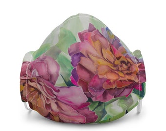 Premium face mask - watercolor floral