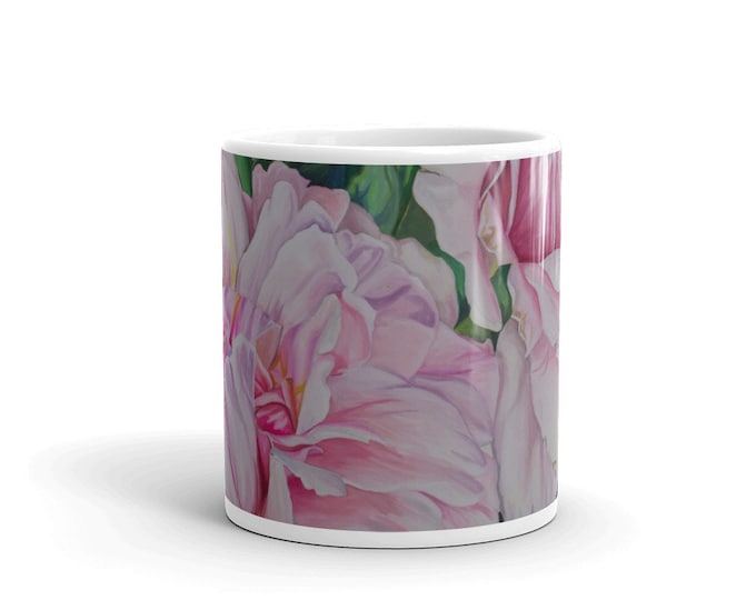 Pink Floral - MUG - Watercolor Painting on Coffee Mug