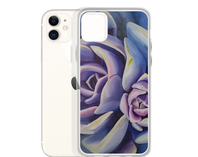 iPhone Case - Watercolor painting of succulent on phone case