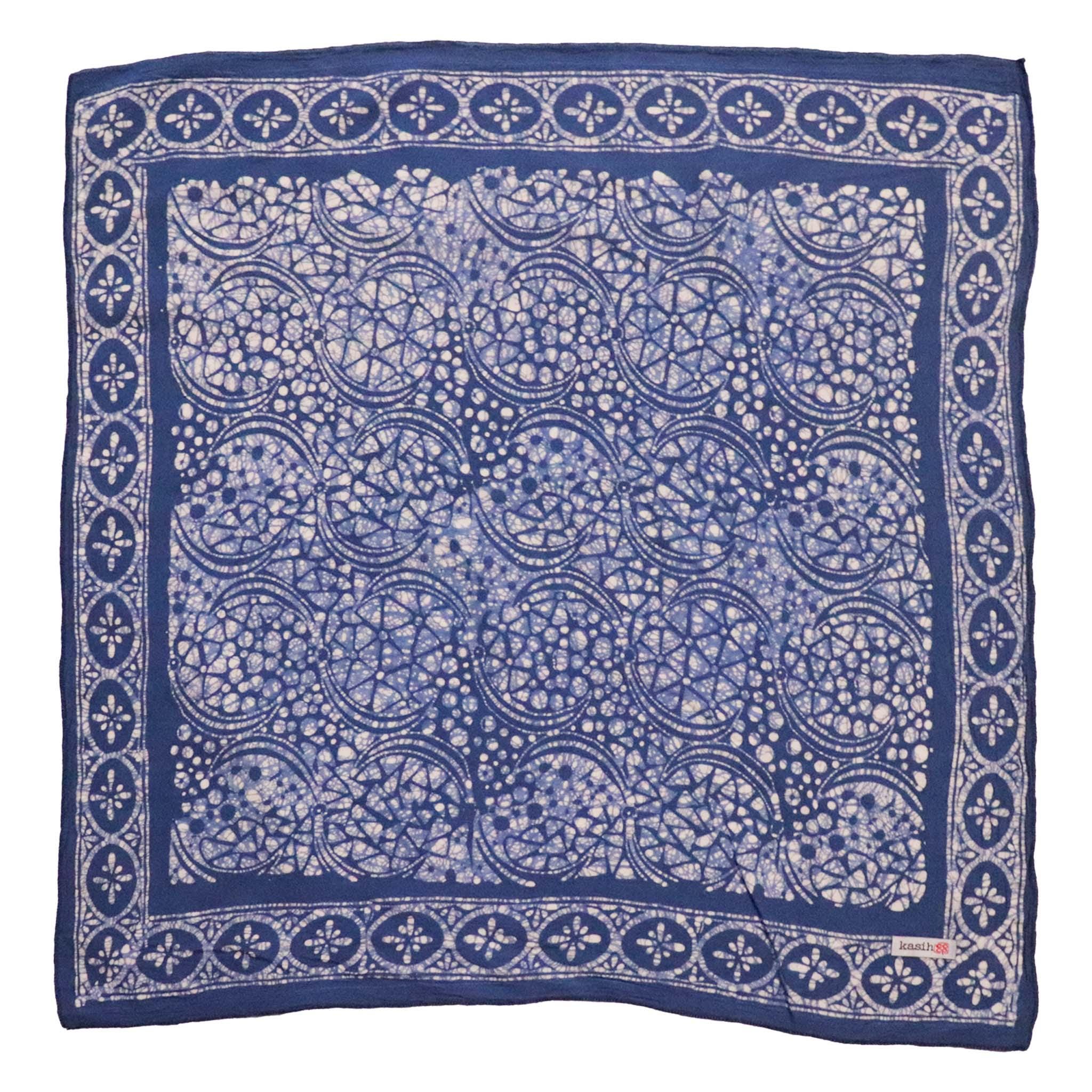 Festival Coachella Bandanna Hand dyed Batik Bandana Blue Cotton 100% Soft Cotton Woman Man Accessory Costume Cosplay Wrap Pirate Climbing