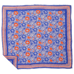 Large 39" Hand Dyed Batik Bandana, 100% Soft Cotton, Sunset Sky