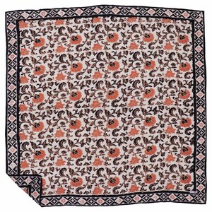 Large 39" Hand Dyed Batik Bandana, 100% Soft Cotton, Citrus Noir, Black, Orange, Peach, Grande, XL, Big, Oversized, Wild Rag, Western Scarf