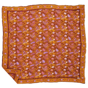 Large 39" Hand Dyed Batik Bandana, 100% Soft Cotton, Dusky fern, Red, Peach, Orange, Yellow, XL, Big, Oversized Wild Rag, Grande Extra Large