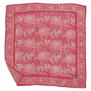 Hand Dyed Batik Bandana, Pink Flower, Giant Padma, Hair Scarf Wrap, Head Wraps Unisex Floral Botanist, Scientist, Mom Gift Idea, Magenta