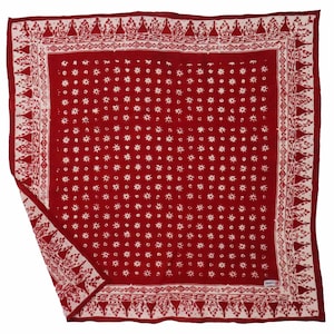 Hand Dyed Batik Cowboy Bandana, 100% Soft Cotton, Celebrations, Red, Dust Desert Floral Wrap, Maroon, Bright, Dots, Circle, Face Mask