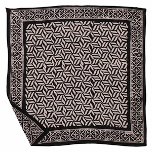 Hand Dyed Batik Bandana, 100% Soft Cotton, Onyx Pinwheel, Black White,  Floral Flower Square, Scarf, Festival, Gift Kerchief, Hair Bandana