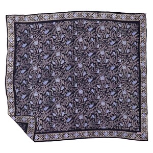 Large 39" Wild Rag Batik Bandana Blue Navy Foliage, 100% Soft Cotton, Hand Dyed Hair scarf Desert Floral Wrap,Flower, Giant, Grande, Bigger