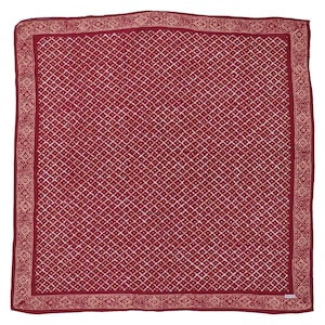 Large 39" Hand Dyed Batik Bandana, 100% Soft Cotton, Crimson Cross, Red, Festival, Cowgirl, Chemo Scarf Gift, Maroon, Hot, Cowboy, Burgundy
