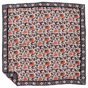 Large 39" Hand Dyed Batik Bandana, 100% Soft Cotton, Citrus Noir, Black, Orange, Peach, Grande, XL, Big, Oversized, Wild Rag, Western Scarf