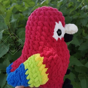 PATTERN/INSTRUCTIONS Scarlet Macaw Pattern, Bird Crochet Pattern, Amigurumi, Parrot Pattern, Crochet Parrot, PDF Crochet Pattern
