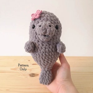 PATTERN/INSTRUCTIONS Manatee, Amigurumi Pattern, Manatee Pattern, Crochet Manatee Pattern, Animal pattern, Amigurumi, PDF Crochet Pattern