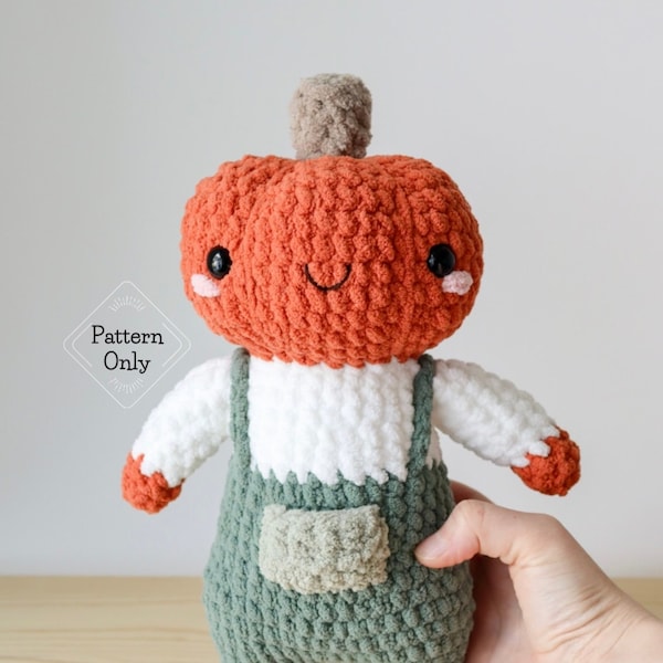 PATTERN/INSTRUCTIONS Pumpkin, Low-Sew Pattern, Amigurumi Pattern, Pumpkin Pattern, Pumpkin Crochet Pattern, PDF Crochet Pattern