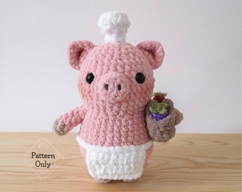 PATTERN/INSTRUCTIONS Pig, Amigurumi Pattern, Pig Pattern, Crochet Pig Pattern, Crochet Piggy, Animal pattern, Amigurumi, PDF Crochet Pattern