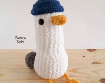 MODELLO/ISTRUZIONI Gabbiano, Schema Amigurumi, Schema Gabbiano, Schema Gabbiano all'uncinetto, Schema animale, Amigurumi, Schema PDF all'uncinetto