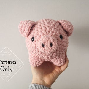 PATTERN/INSTRUCTIONS Pig Piggy Pillow Pattern Cute Pig Plushie Pattern Crochet Piggy Pattern image 1