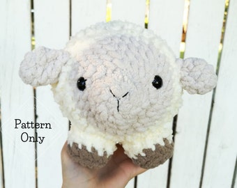 PATTERN/INSTRUCTIONS Sheep, Sheep Pillow Pattern, Cute Sheep Plushie Pattern, Crochet Sheep Pattern, Amigurumi, PDF Crochet Pattern