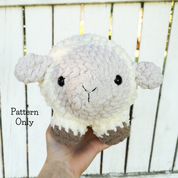 PATTERN/INSTRUCTIONS Sheep, Sheep Pillow Pattern, Cute Sheep Plushie Pattern, Crochet Sheep Pattern, Amigurumi, PDF Crochet Pattern