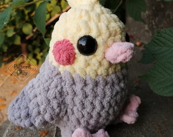 PATTERN/INSTRUCTIONS Cockatiel, Bird Pattern, Charlie the Cockatiel, Bird Crochet, Crochet Bird Pattern, Amigurumi, PDF Crochet Pattern