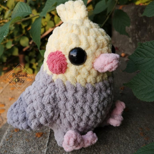 PATTERN/INSTRUCTIONS Cockatiel, Bird Pattern, Charlie the Cockatiel, Bird Crochet, Crochet Bird Pattern, Amigurumi, PDF Crochet Pattern