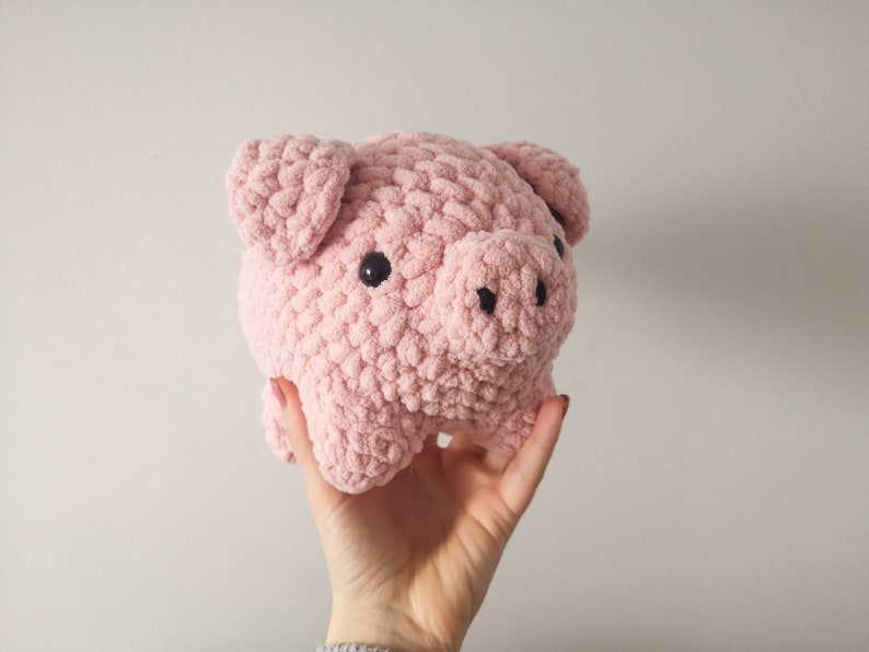 PATTERN/INSTRUCTIONS Pig Piggy Pillow Pattern Cute Pig Plushie Pattern Crochet Piggy Pattern image 2