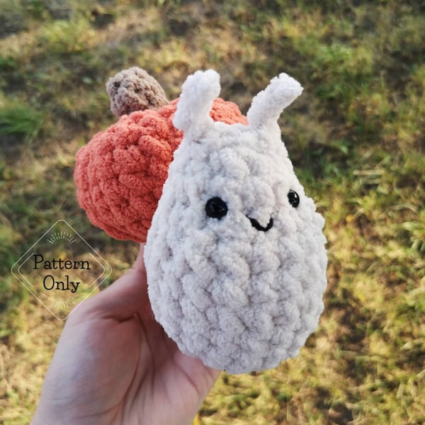 PATTERN/INSTRUCTIONS Snail, Amigurumi Pattern, Halloween Pattern, Crochet Snail Pattern, Pumpkin Pattern, Amigurumi, PDF Crochet Pattern