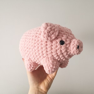 PATTERN/INSTRUCTIONS Pig Piggy Pillow Pattern Cute Pig Plushie Pattern Crochet Piggy Pattern image 3