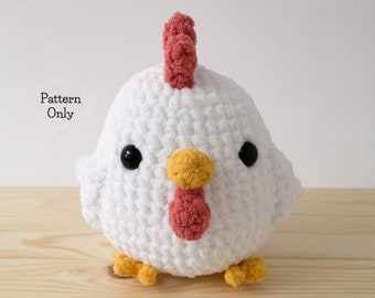 MODÈLE/INSTRUCTIONS Poulet, motif amigurumi, motif poulet, motif poulet au crochet, motif animal, amigurumi, modèle au crochet PDF