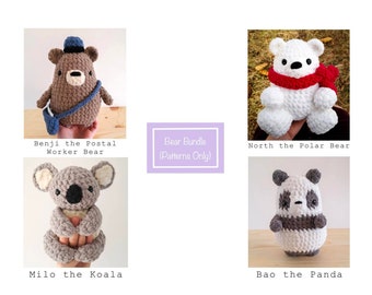 Crochet Pattern BUNDLE, Koala Pattern, Bear Pattern, Bear Crochet Pattern, Koala Crochet Pattern, Amigurumi, PDF Crochet Pattern