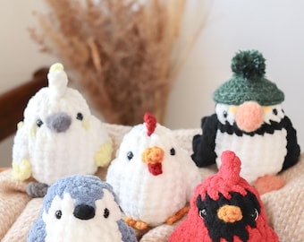 PATRÓN/INSTRUCCIONES Pájaro, Paquete 5 en 1, Patrón de pájaro de costura baja, Patrón de pájaro de crochet, Patrón de crochet en PDF