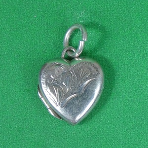 Vintage Small Sterling Silver Heart Shaped Locket / Pendant