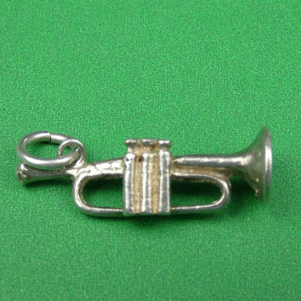 Vintage Sterling Silver Trumpet Charm / Pendant