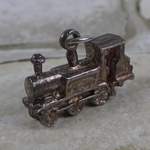Vintage Sterling Silver Train Steam Engine Locomotive Charm / Pendant