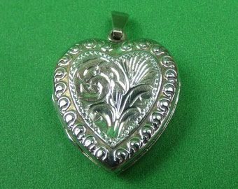 Vintage Silver Victorian Style Heart Shaped Locket / Pendant