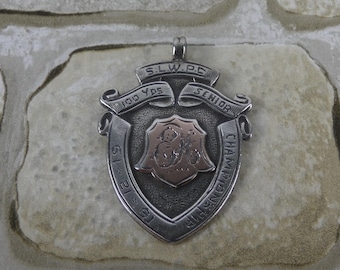 Antique Hallmarked Silver and 9ct Gold 100 Yards Athletic Fob / Medal / Pendant
