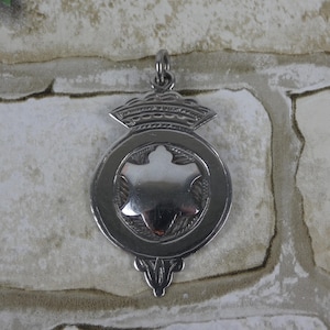 Vintage Sterling Silber Streatham Eisbahn Walzer Wettbewerb Fob / Medaille / Anhänger