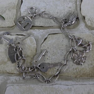 Vintage Sterling Silver Charm Bracelet with Charms