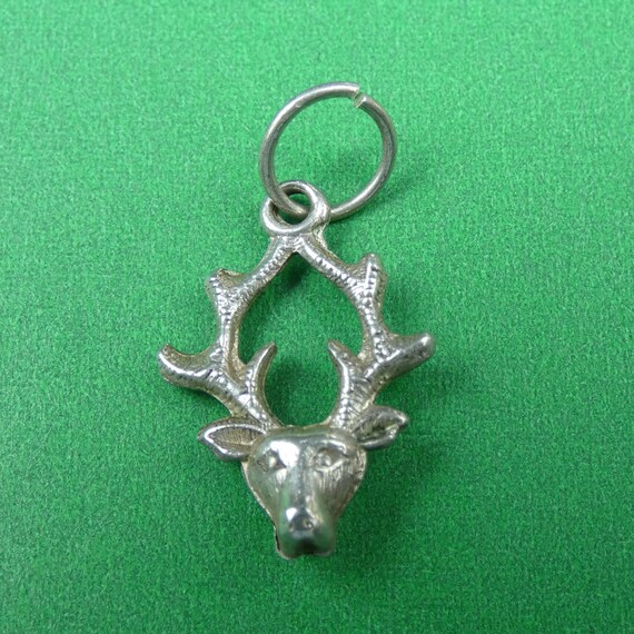 Vintage Sterling Silver Stag's Head / Deer Charm … - image 5