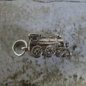 Vintage Sterling Silver Train Steam Engine Locomotive Charm / Pendant