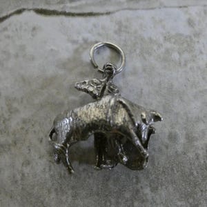 Vintage Sterling Silver Spanish Matador / Bullfighter and Bull Charm / Pendant