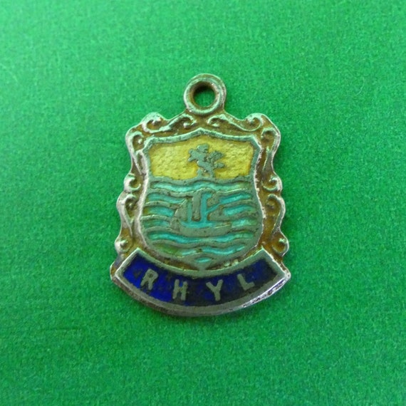 Vintage Sterling Silver and Enamel Travel Charm / 